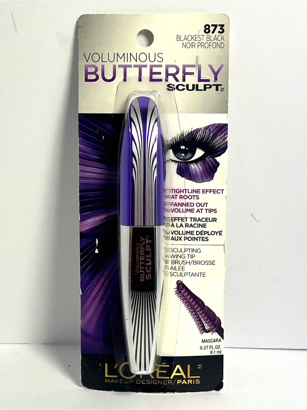 L’Oreal Voluminous Butterfly Sculpt Mascara 873 Blackest Black NEW Sealed Rare